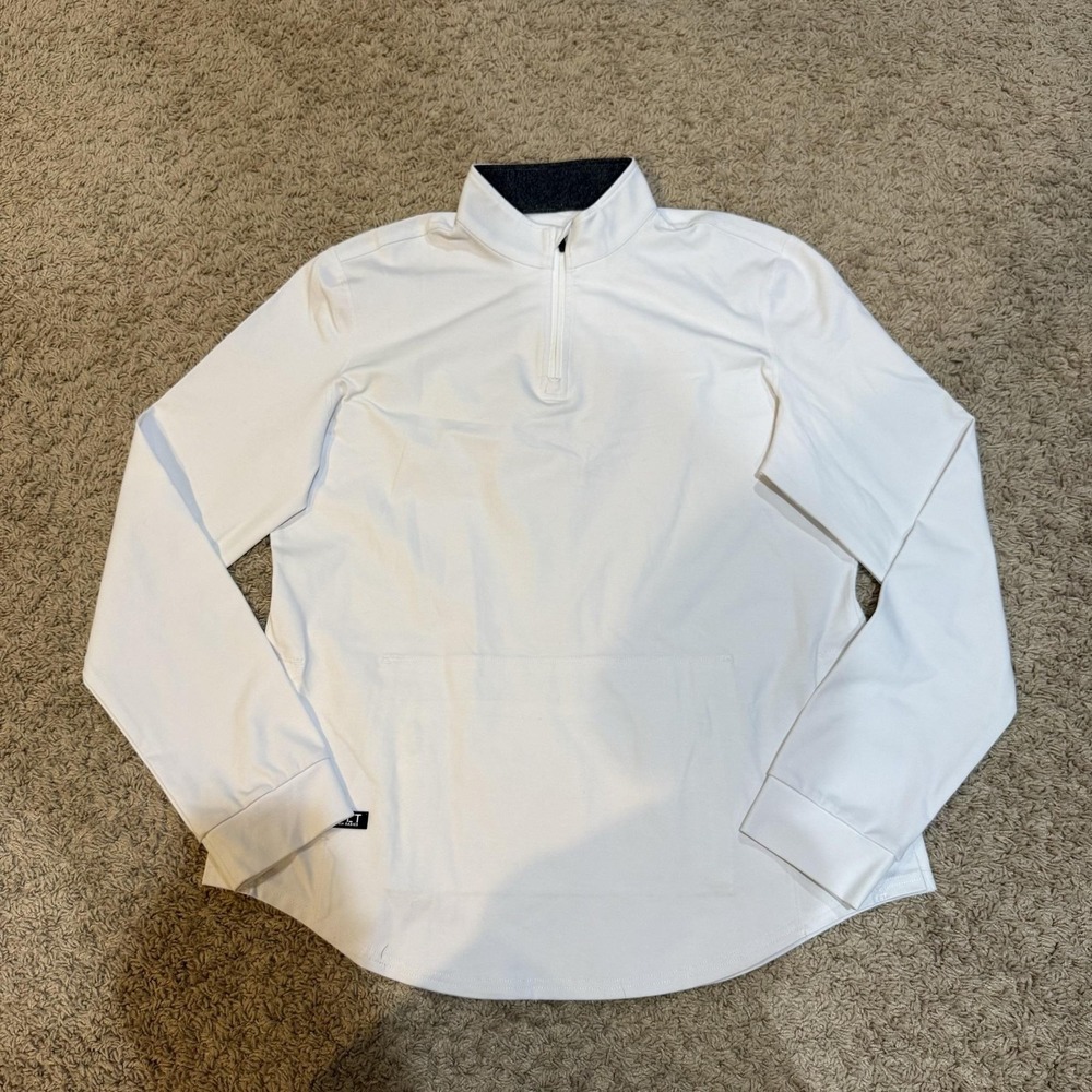 BYLT Women Fairway 1/4 Zip Pullover White Long Sleeve Golf Athletic Large NWT